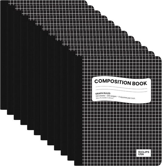 Composition Notebooks, Quad Ruled, Graph Paper Composition Notebook, Graph Composition Notebook, 100 sheets, 9.75″ x 7.50″ (12 Pack)