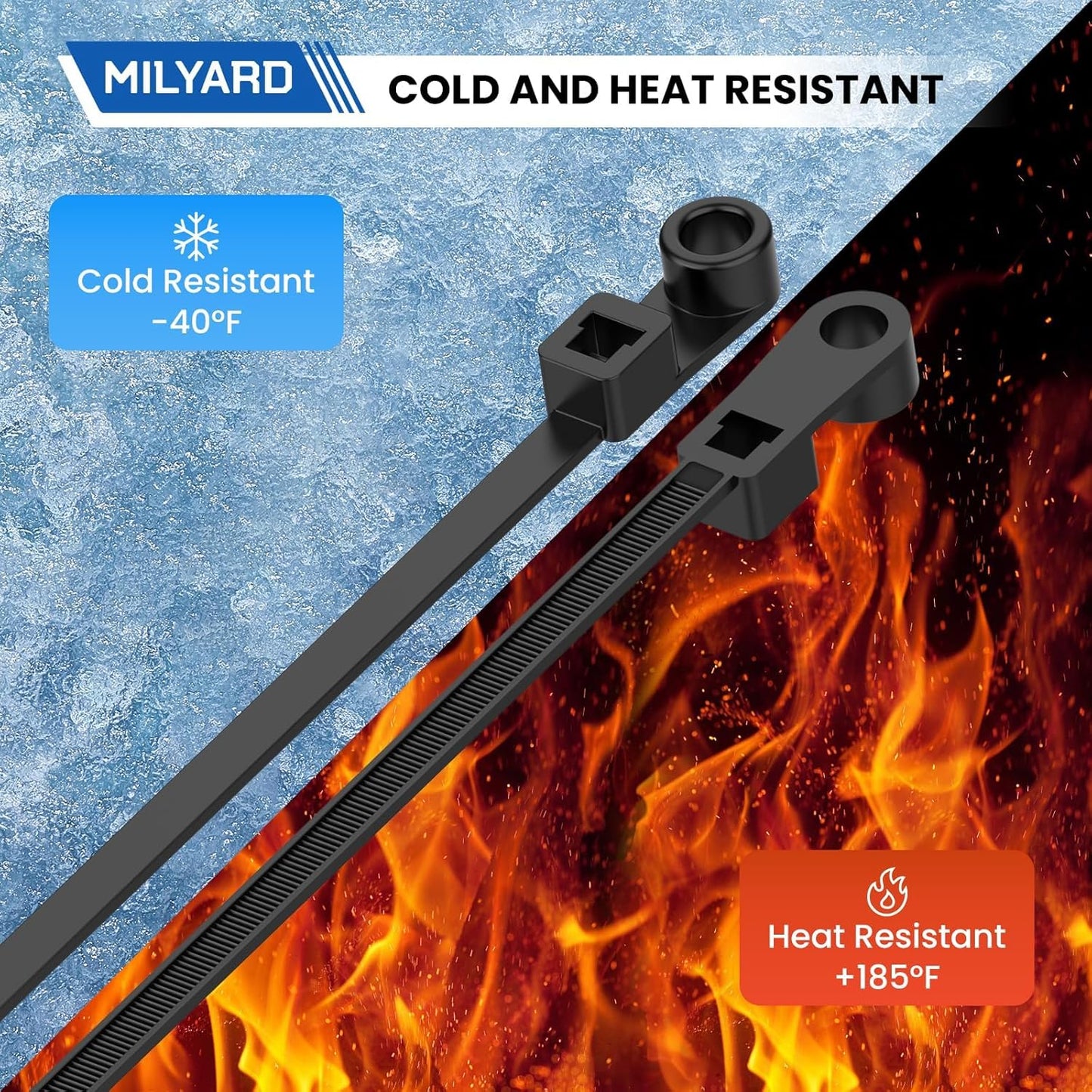 150 Pcs 12 inch Zip Ties with Screw Hole + 150 Pcs Screws, 50LBS Black Plastic Ties with Screw Holes and Mounting Screws for Automotive, Fencing & Outdoor Wire Management