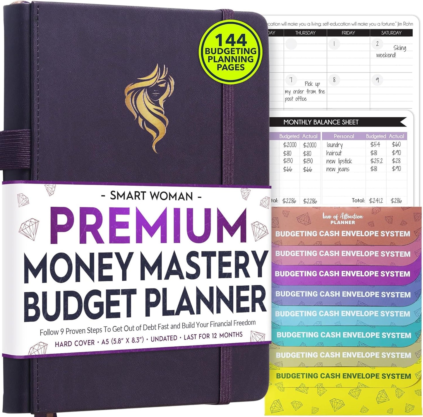 Financial Planner - Monthly Budget Planner with Cash Envelopes & Monthly Bill Organizer | A 12-Month Journey to Financial Freedom | Bill Payment Tracker Organizer, Debt, Expense Tracker & Money Saving