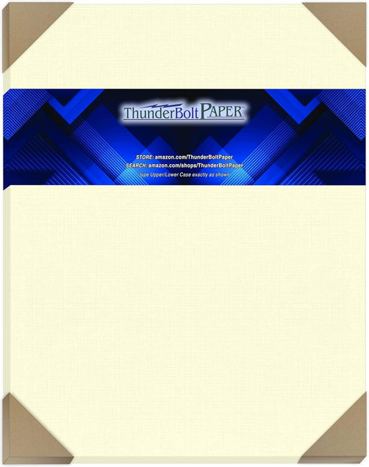 50 Natural Linen 80# Cover Paper Sheets - 11" X 14" (11X14 Inches) Scrapbook|Picture-Frame Size - Card Weight - Fine Linen Textured Finish - Quality Cardstock