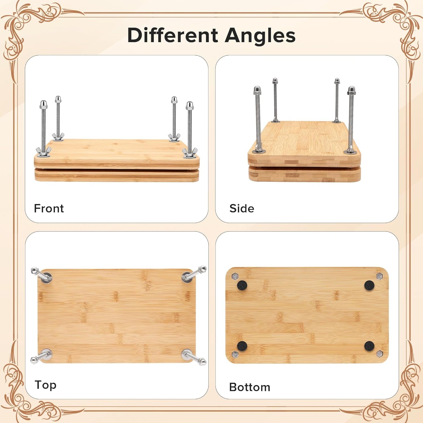SCITROFACTORY Book Press, Portable Bamboo Bookbinding Press, Paper Press, Bookbinding Machine, 7.6 x 13 inches