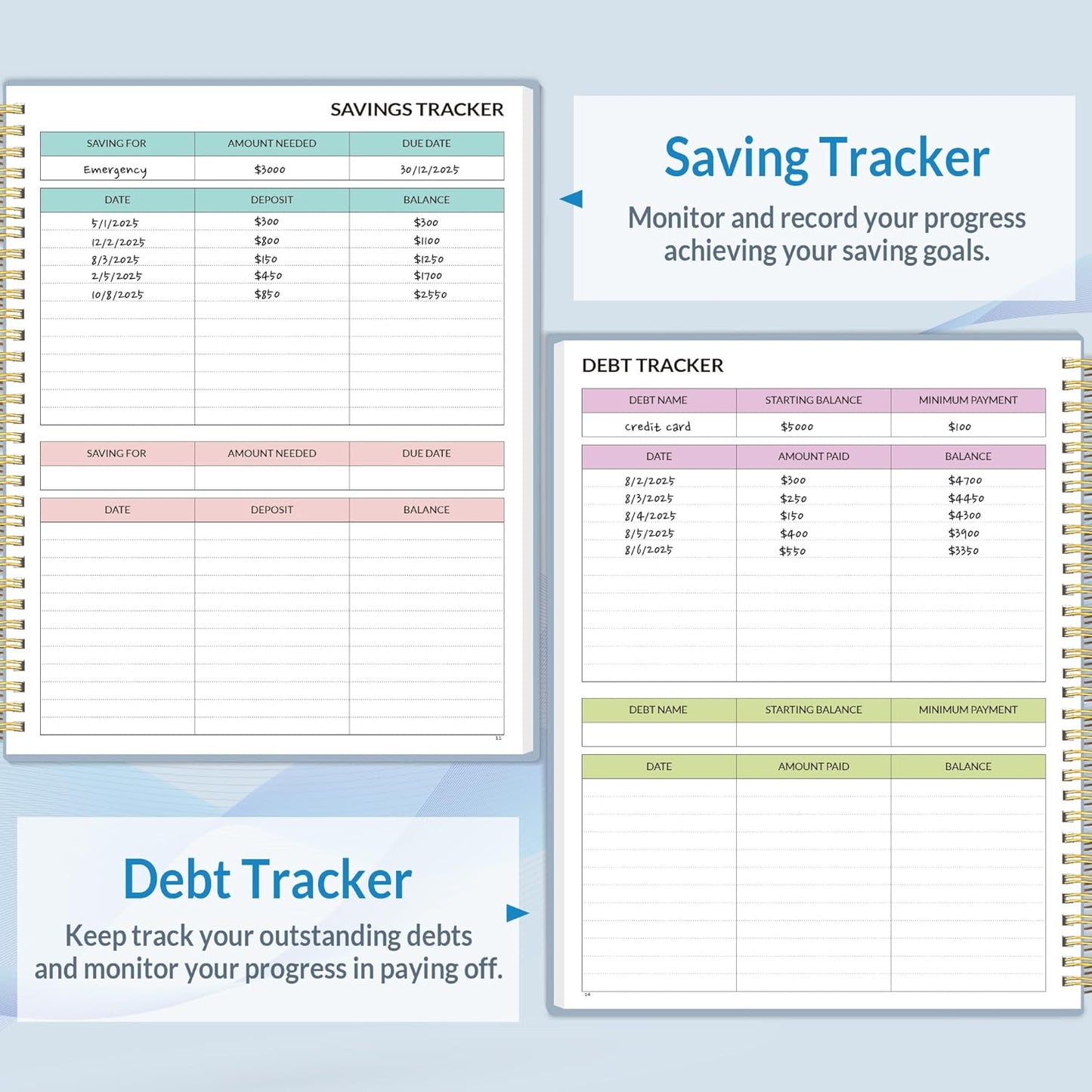 2026 Budget Planner - Monthly Budget Book from JAN 2026 - DEC 2026 with Expense Tracker Notebook, A4 Size (8.5" x 11") Bill Organizer & Finance Planner Account Book to Manage Your Finances, Blue