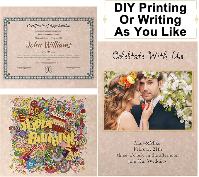 Epakh 200 Sheets Old Age Parchment Paper 8.5 x 11 Inch Standard Letter Vintage Colored Old Parchment Semblance Double Side Printing Paper(Dark Beige)