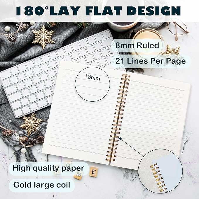 Boho Christian Notebook Journal, Christian Gifts for Women, Bible Notebooks for Note Taking, Bible Journaling Notebook, Jesus the Way the Truth the Life Hardcover Spiral Notebook 5.5x8.3 blue