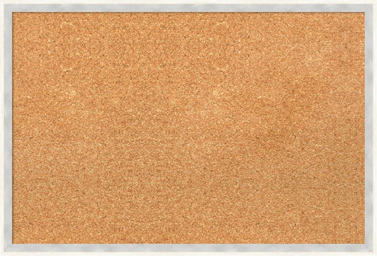 Amanti Art Natural Cork Board for Wall, 17x25 Vision Board with White Frame, Medium Corkboard Office Decor for Home Organization, Modern Corkboard Pinboard to Display Items for Home Organization in