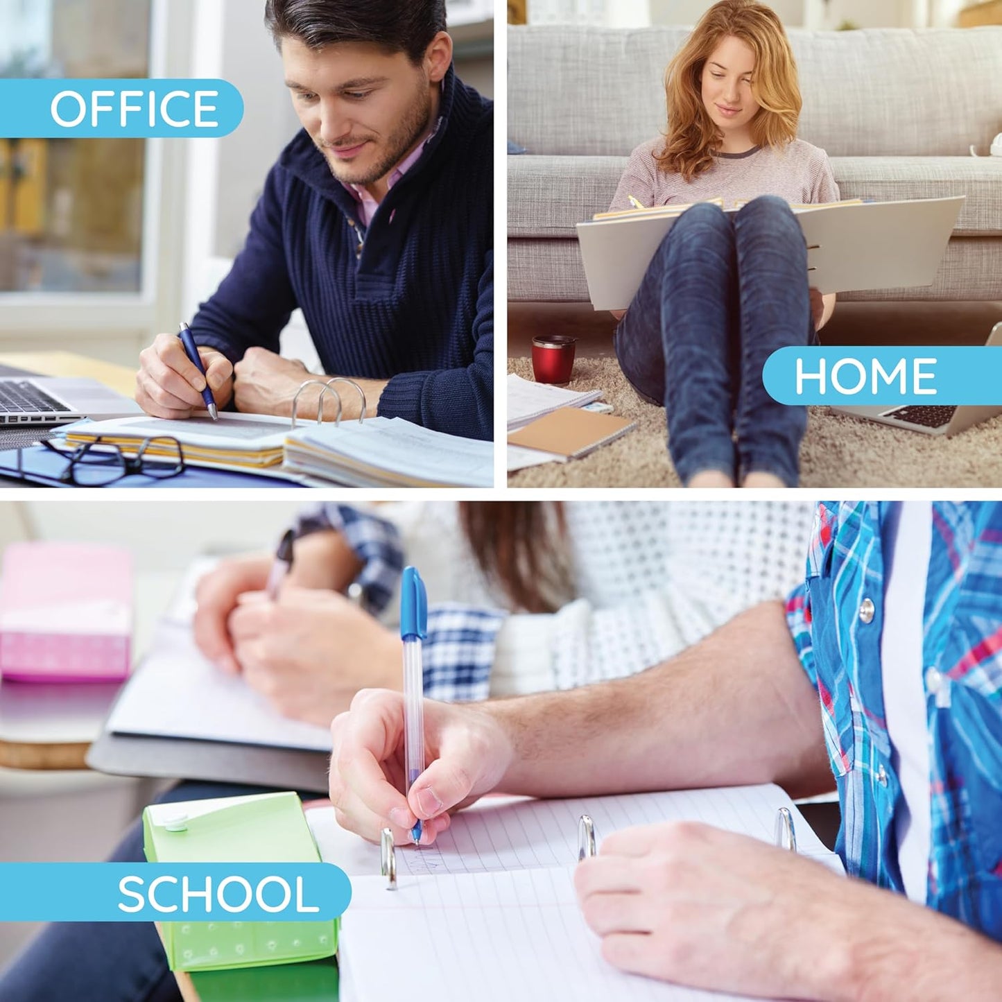 Blue Summit 3 Ring Binder Dividers with Tabs, Reinforced Edge, 1/8 Cut, Letter Size, 8 Tab Dividers for 3 Ring Binder Bulk, White, 12 Sets, 96 Pack