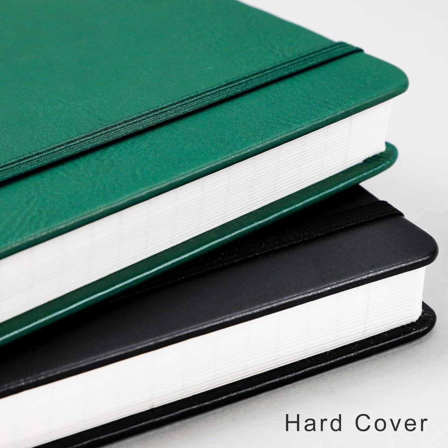 EMSHOI Dotted Journal, 8.5" x 11" Hardcover Leather Journal for Women Men, 192 Pages 100 GSM Dot Grid Notebook, Dotted Notebook for Work, A4 Large Journals for Writing, Bullet Journaling, Black