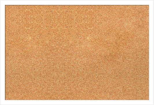 Amanti Art Natural Cork Board for Wall, 17x25 Vision Board with White Frame, Medium Corkboard Office Decor for Home Organization, Modern Corkboard Pinboard to Display Items for Home Organization in