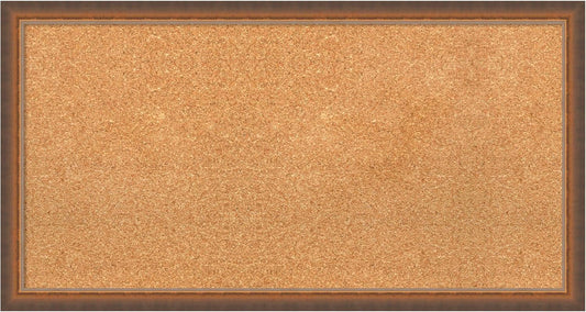 Amanti Art Natural Cork Board for Wall, 18x34 Vision Board with Bronze Frame, Medium Corkboard Office Decor for Home Organization, Modern Corkboard Pinboard to Display Items for Home Organization in