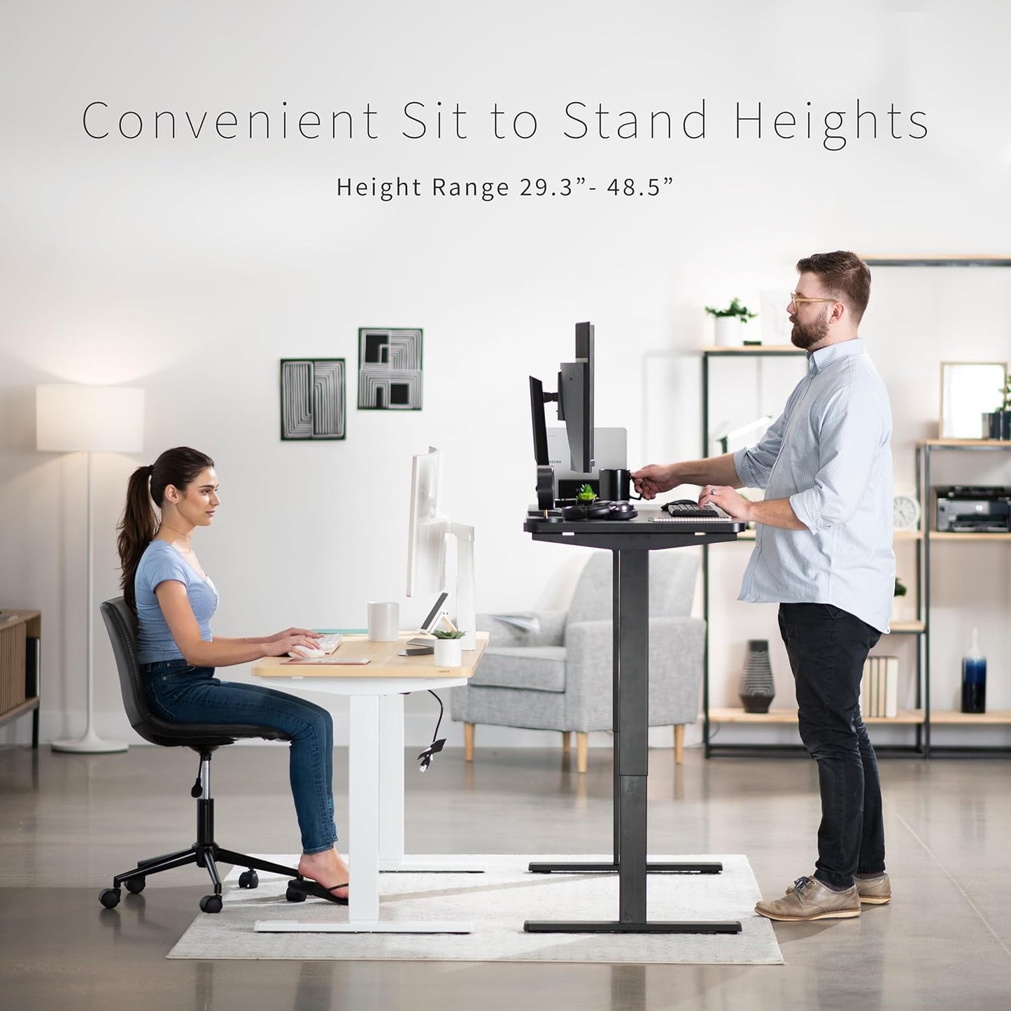VIVO Electric 60 x 24 in Standing Desk, Memory Height Adjustment, 1B Series, One-Piece Reclaimed Wood Top, Gray Frame, DESK-KIT-1G6P