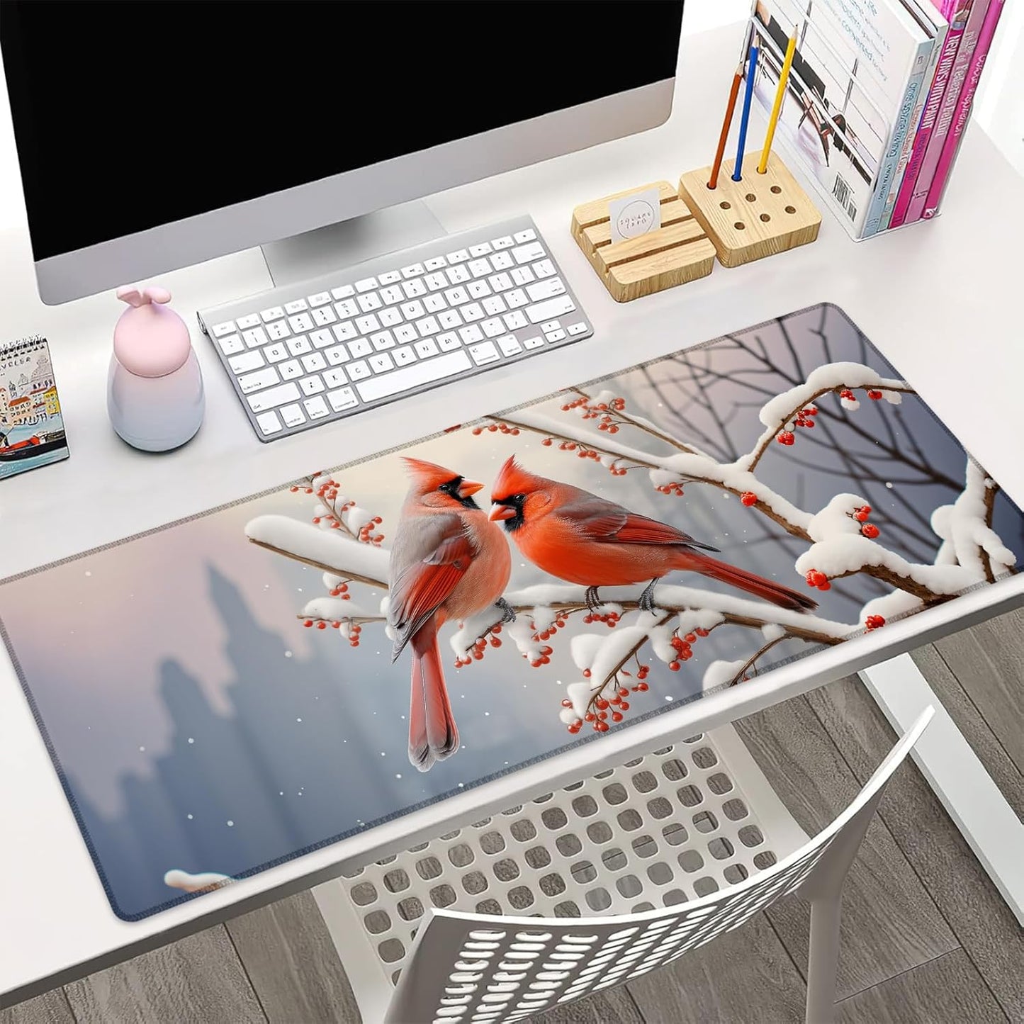 Cardinal Gaming Mouse Pad Gifts 31.5" x 11.8", Non-Slip Rubber Base MousePads for Computers Laptop School Office Home Accessories Decor, Mouse Pad, Keyboard Desk Mat