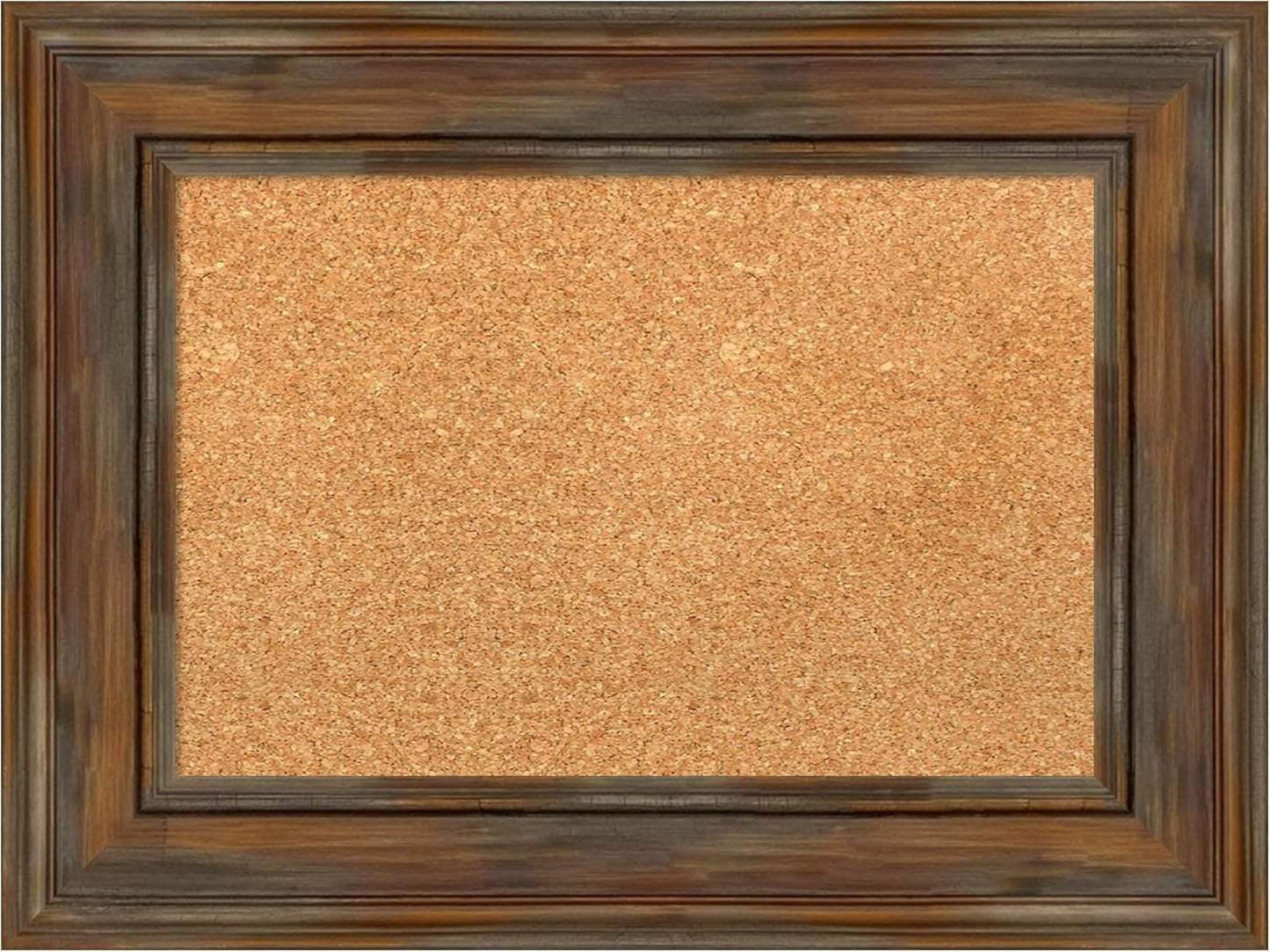 Amanti Art Natural Cork Board for Wall, 18x24 Vision Board with Brown Wood Frame, Small Corkboard Office Decor for Home Organization, Country Rustic Corkboard Pinboard to Display Items for Home