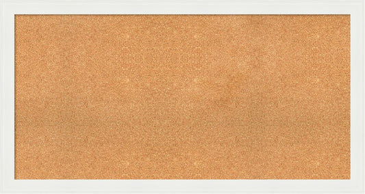 Amanti Art Natural Cork Board for Wall, 27x51 Vision Board with White Frame, Oversize Corkboard Office Decor for Home Organization, Casual Corkboard Pinboard to Display Items for Home Organization in