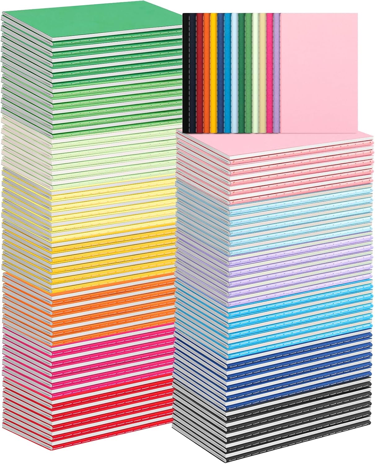 150 Pack Mini Pocket Colorful Lined Notebook Bulk, Journals Bulk, Small Notebooks 3.5x5.5, 30 Sheets/60 Pages, Mini Notebooks for Kids, Traveler, Students, School Supplies(Lined-150 pack, 15 Colors)