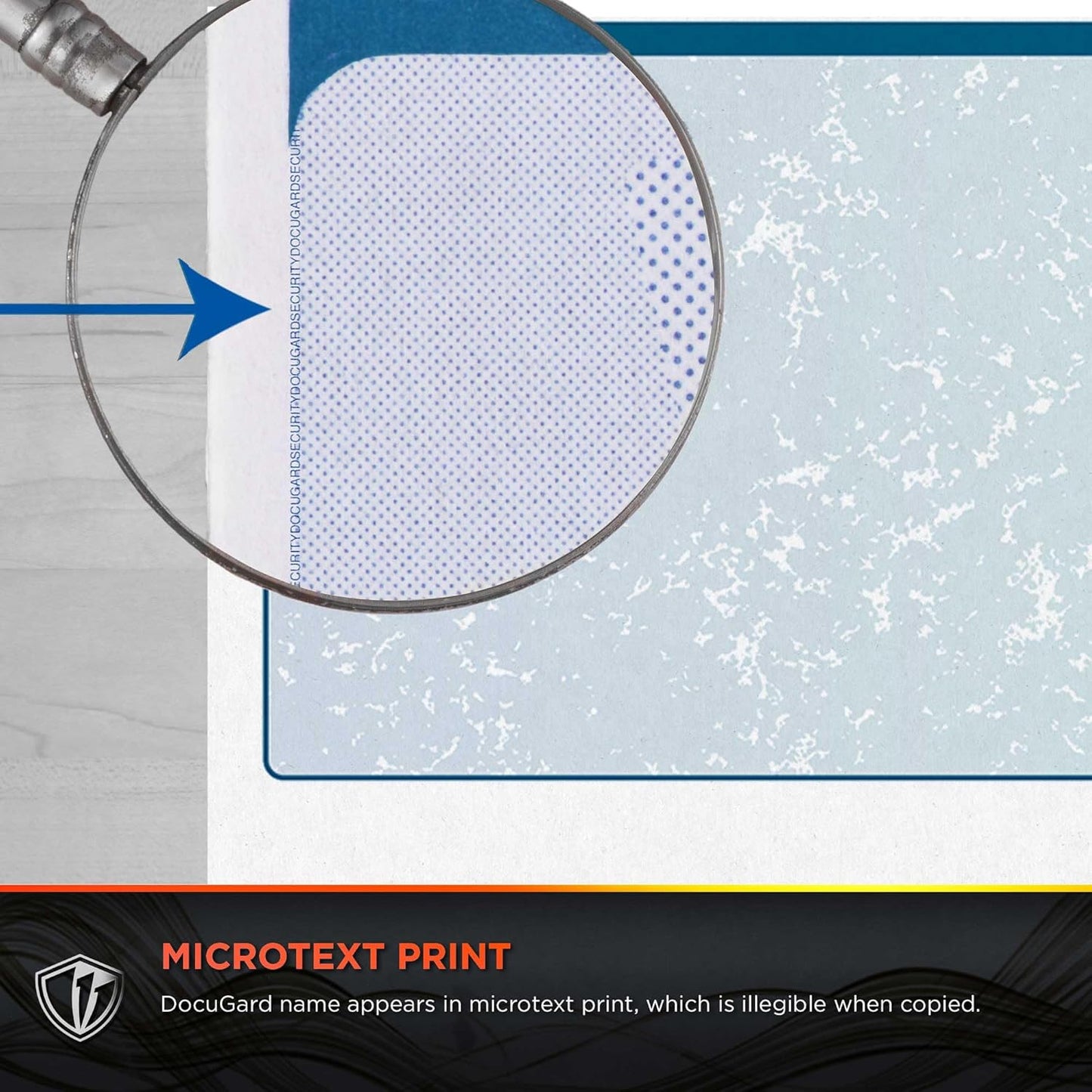 Docugard Premier Prismatic Business Checks, 3 Checks Per Page, Blue and Green, 24 lb, 8.5 x 11 Inches, 2500 Sheets (04539C)