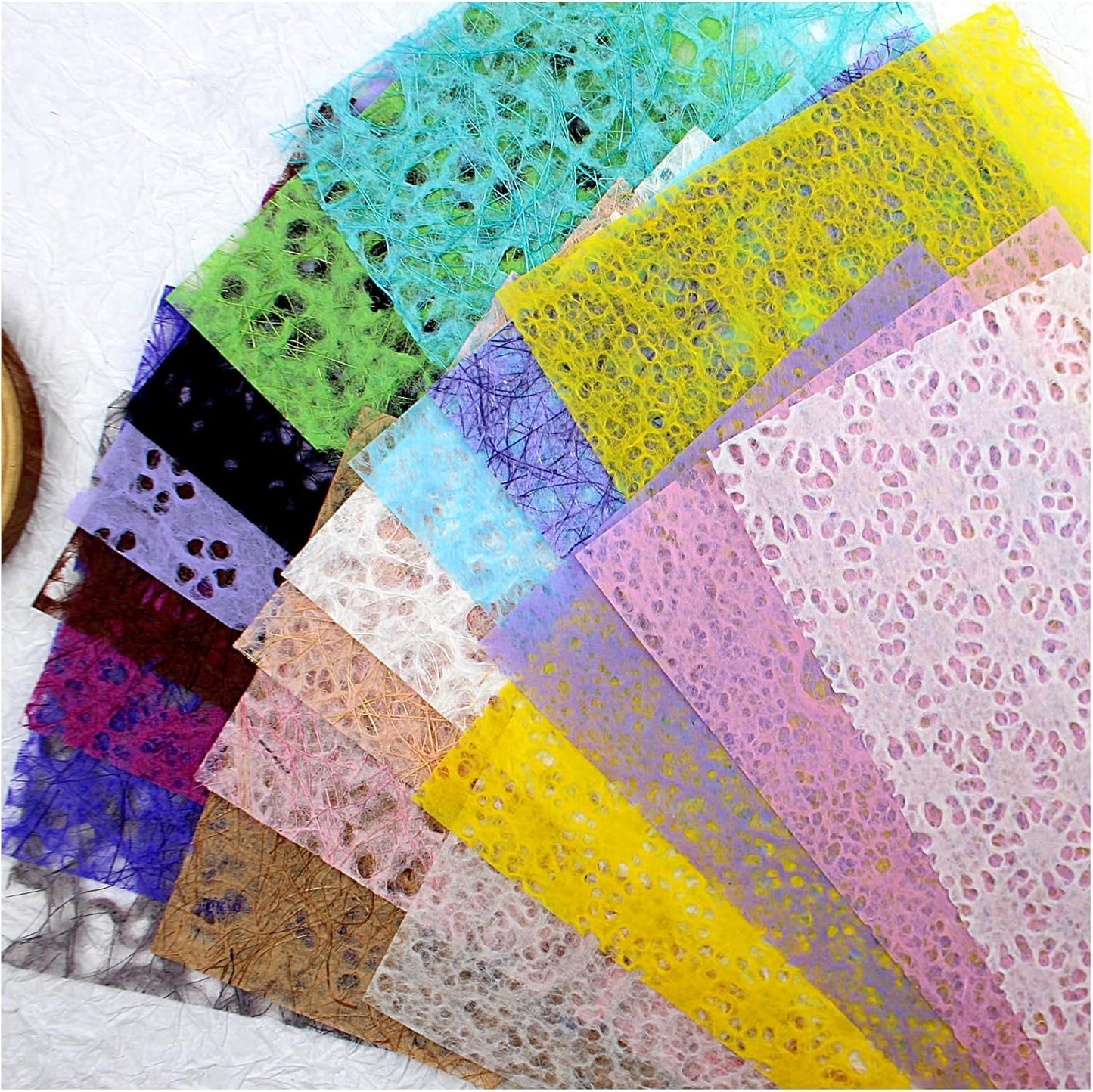 20 Sheets A5 Textured Mulberry Scrapbook Paper, Variety Colors for Scrapbooking, Junk Journals, Collage, Art Journaling, Card Making, DIY Paper Craft