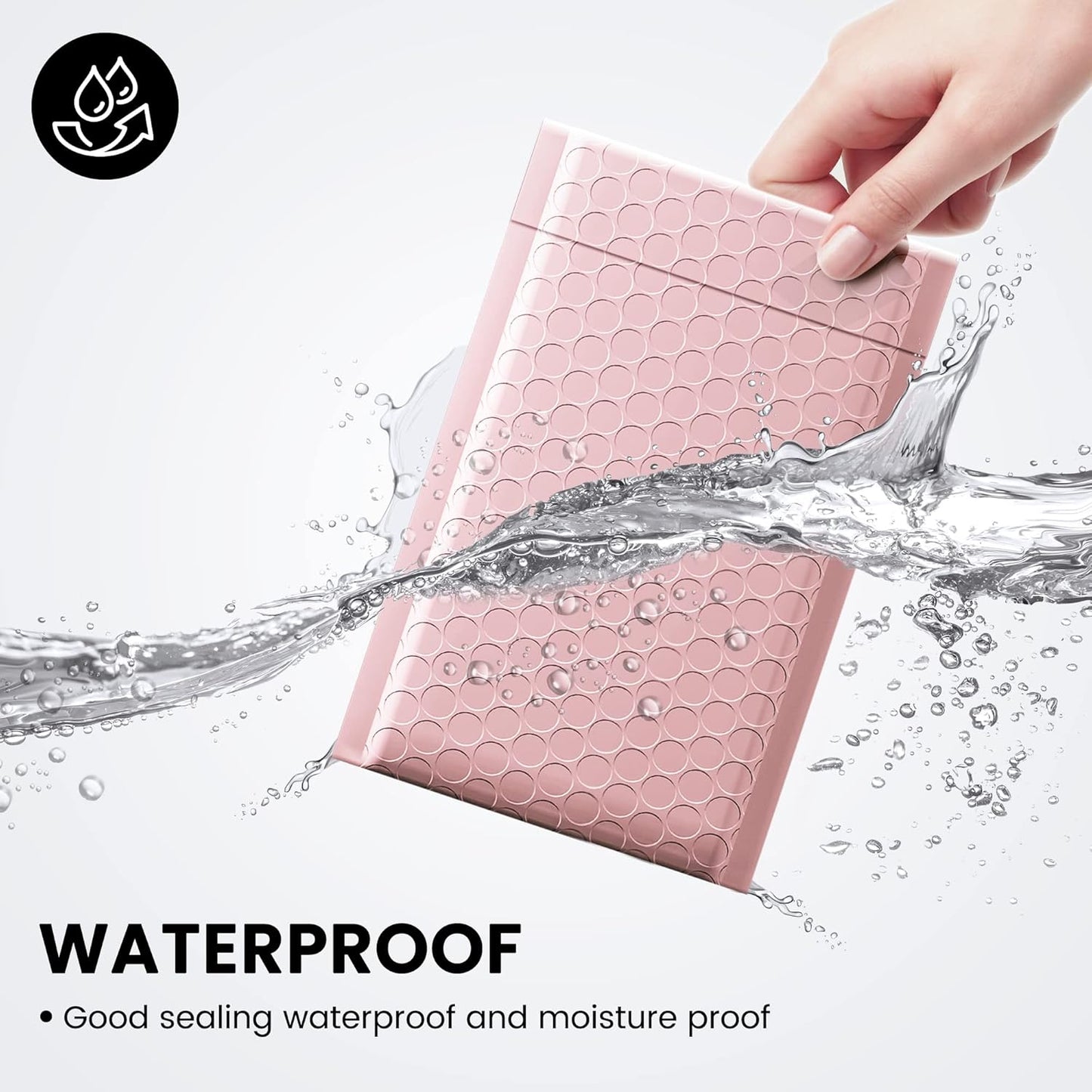 Fuxury Small Bubble Mailers 4x8" 100 Pack Light Pink Bubble Mailer Usable Size 4x7" Self Seal Padded Envelopes Mother's Day Gifts Mailing Envelopes Bubble Padded for Shipping