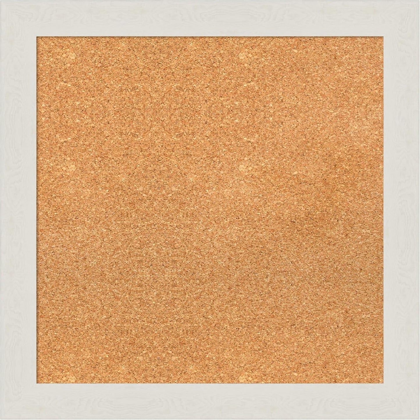 Amanti Art Natural Cork Board for Wall, 23x23 Vision Board with White Frame, Medium Corkboard Office Decor for Home Organization, Country Rustic Corkboard Pinboard to Display Items for Home