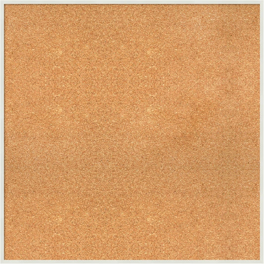 Amanti Art Natural Cork Board for Wall, 29x29 Vision Board with White Frame, Large Corkboard Office Decor for Home Organization, Modern Corkboard Pinboard to Display Items for Home Organization in