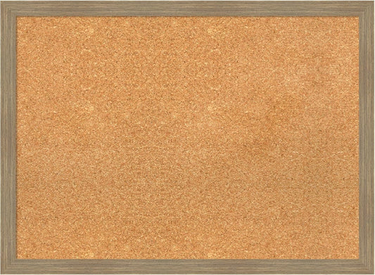 Amanti Art Natural Cork Board for Wall, 22x30 Vision Board with Brown Wood Frame, Medium Corkboard Office Decor for Home Organization, Casual Corkboard Pinboard to display items for home organization
