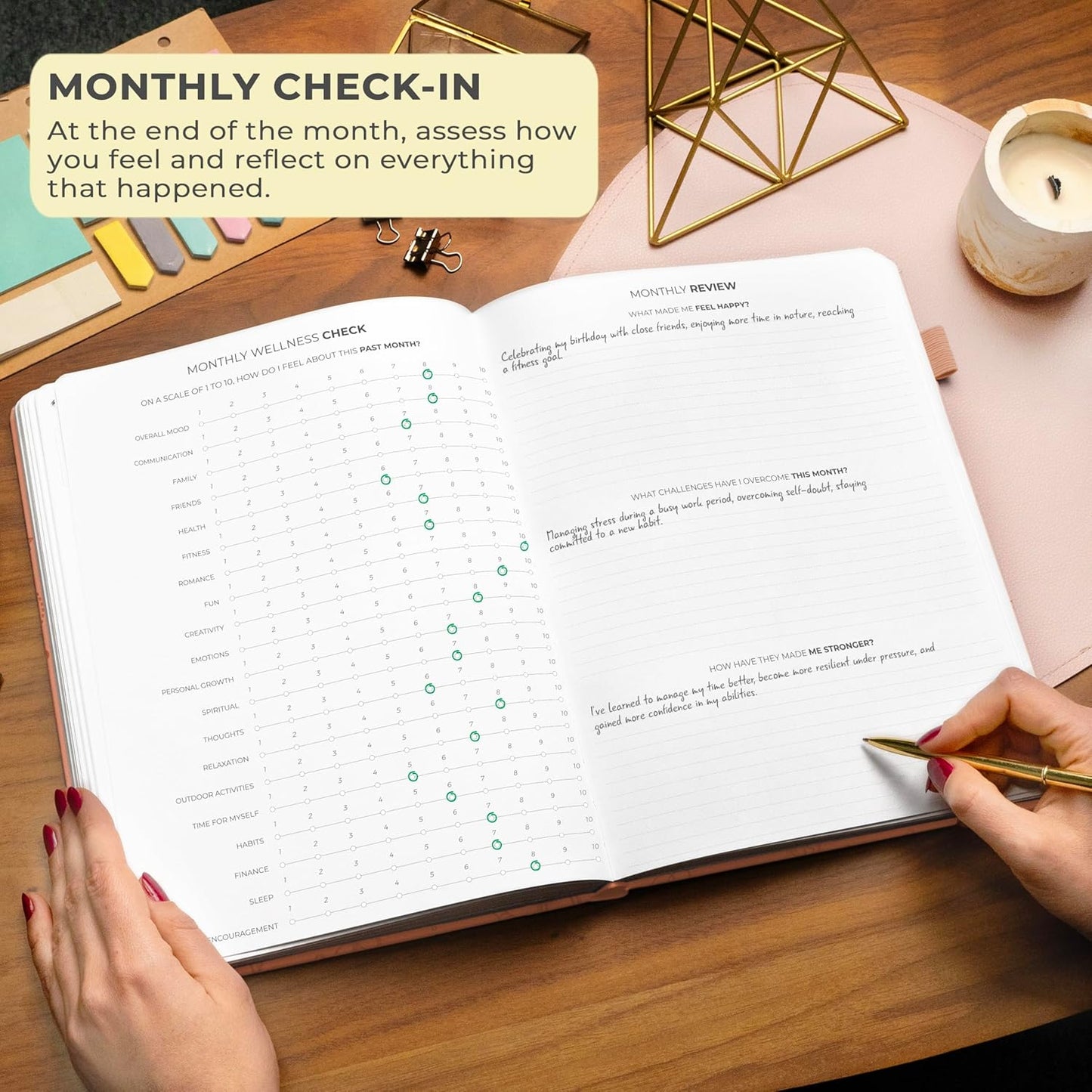 Clever Fox Gratitude Journal Large – Happiness, Positivity & Affirmation Journal – Inspirational Daily Notebook, 3 Months, 8.3x11” (Peach Pink)