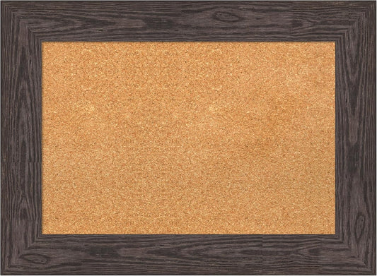Amanti Art Natural Cork Board for Wall, 22x30 Vision Board with Black Wood Frame, Medium Corkboard Office Decor for Home Organization, Country Rustic Corkboard Pinboard to Display Items for Home