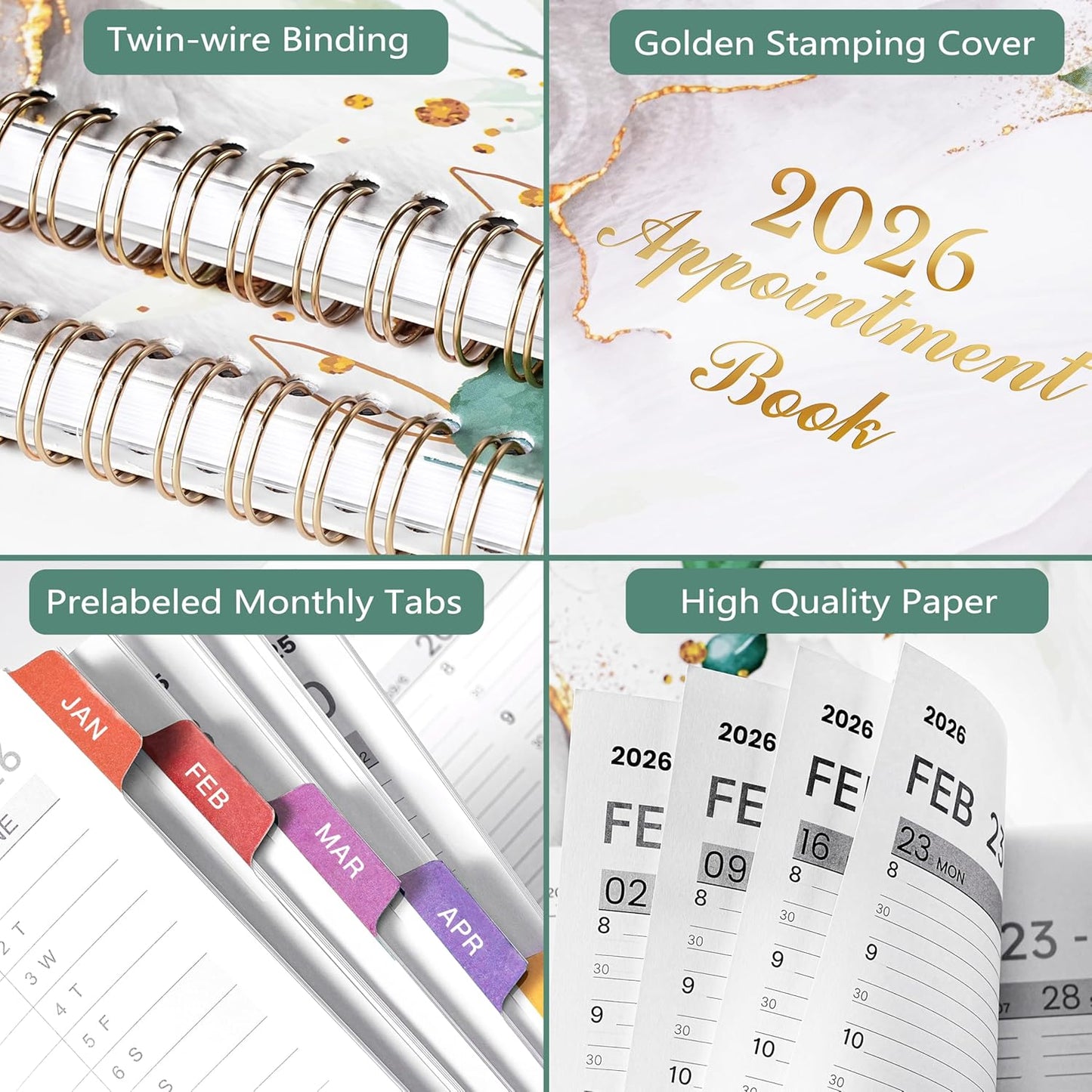 2026 Appointment Book - Daily Planner 2026, 8.5'' x 11'', Weekly Appointment Planner, January 2026 - December 2026, Daily Planner with 30-Minute Interval