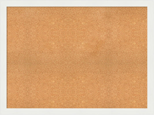 Amanti Art Natural Cork Board for Wall, 35x47 Vision Board with White Frame, Oversize Corkboard Office Decor for Home Organization, Casual Corkboard Pinboard to Display Items for Home Organization in