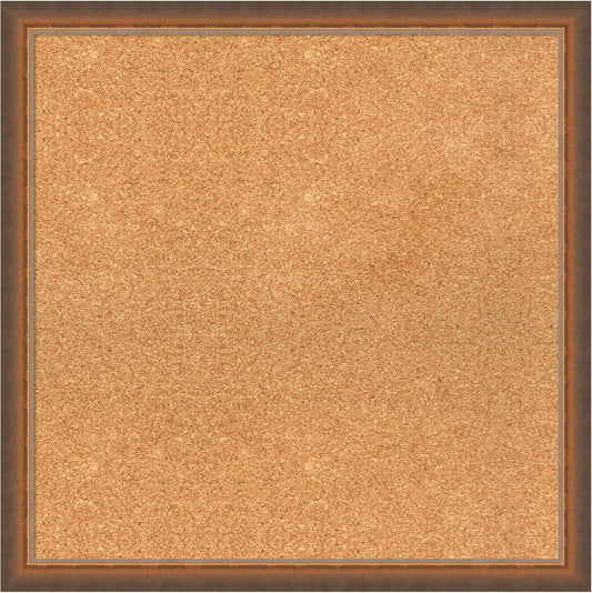 Amanti Art Natural Cork Board for Wall, 24x24 Vision Board with Bronze Frame, Medium Corkboard Office Decor for Home Organization, Modern Corkboard Pinboard to Display Items for Home Organization in