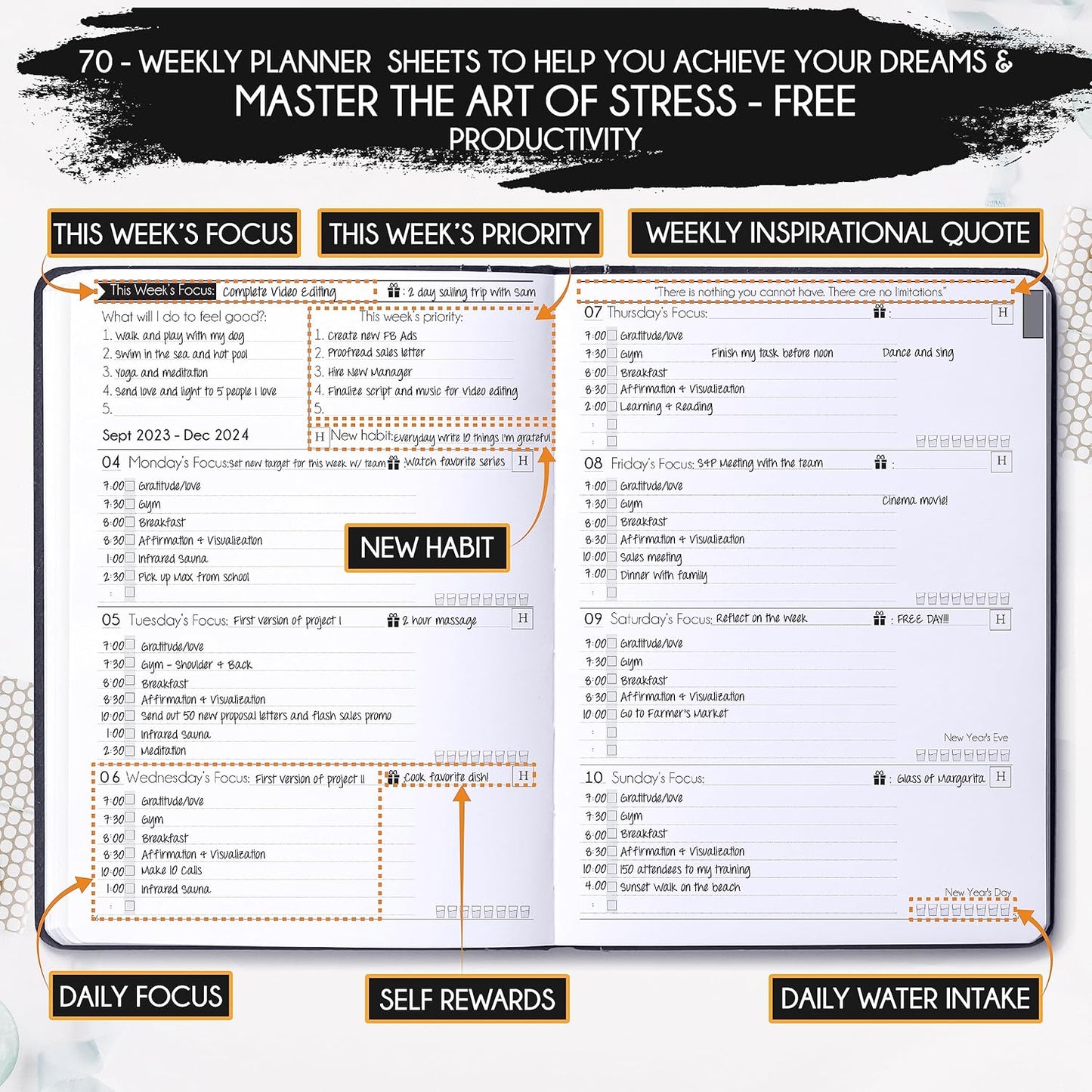 2025-2026 Planner Weekly and Monthly | 16-Month Life Planner to Increase Focus & Productivity | Reduce Overwhelm & Achieve Your Biggest Goals | Include Gift Box & Stickers | Sep 2025-Dec 2026