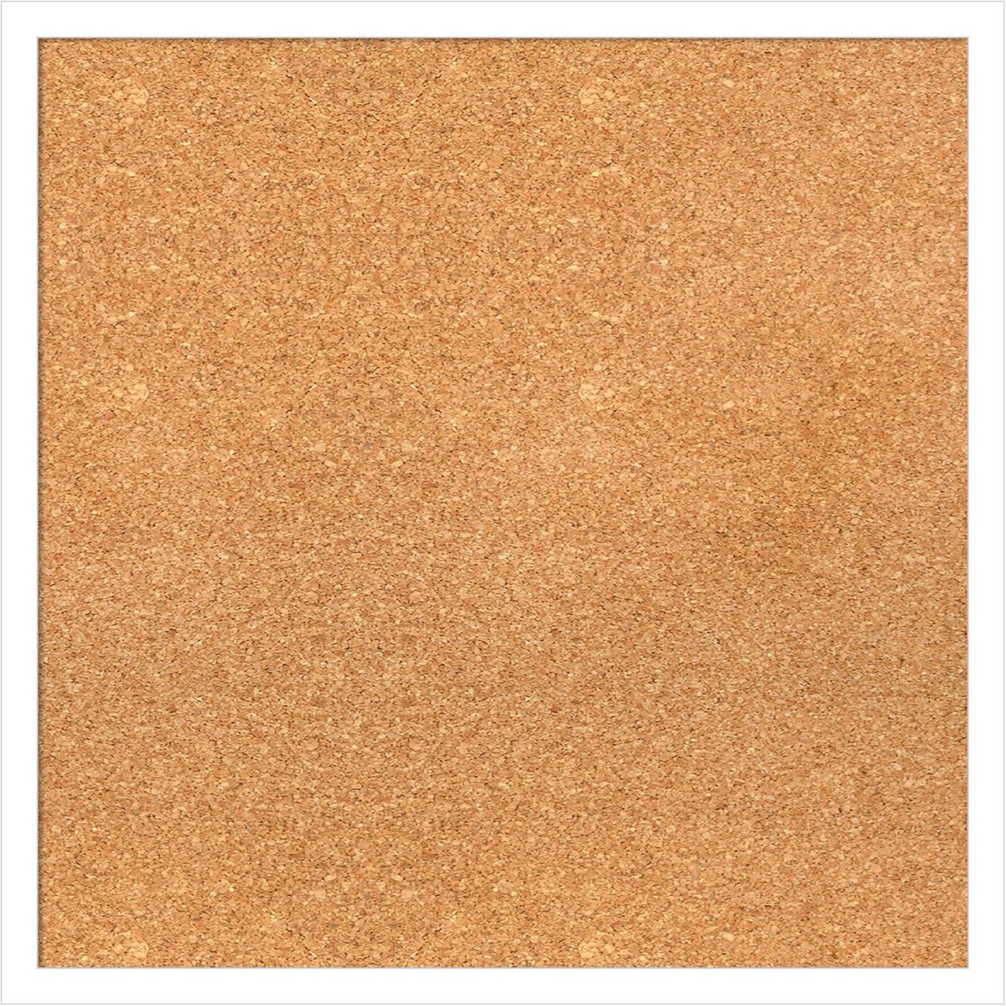 Amanti Art Natural Cork Board for Wall, 21x21 Vision Board with White Frame, Medium Corkboard Office Decor for Home Organization, Modern Corkboard Pinboard to Display Items for Home Organization in