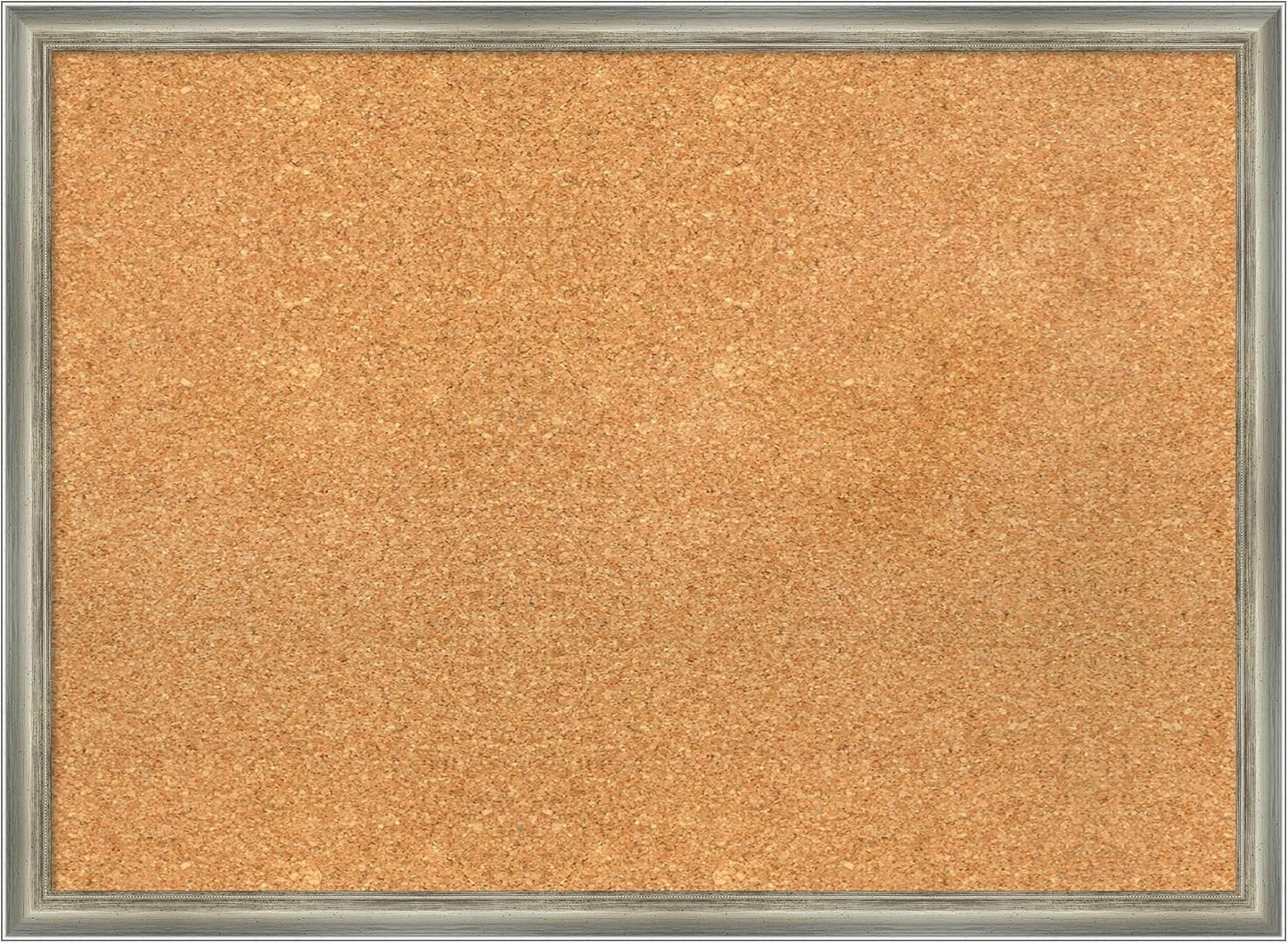 Amanti Art Natural Cork Board for Wall, 22x30 Vision Board with Silver Wood Frame, Medium Corkboard Office Decor for Home Organization, Casual Corkboard Pinboard to display items for home organization