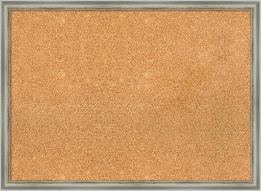 Amanti Art Natural Cork Board for Wall, 22x30 Vision Board with Silver Wood Frame, Medium Corkboard Office Decor for Home Organization, Casual Corkboard Pinboard to display items for home organization
