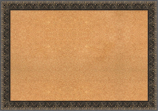 Amanti Art Natural Cork Board for Wall, 29x41 Vision Board with Black Wood Frame, Large Corkboard Office Decor for Home Organization, Traditional Corkboard Pinboard to display items for home
