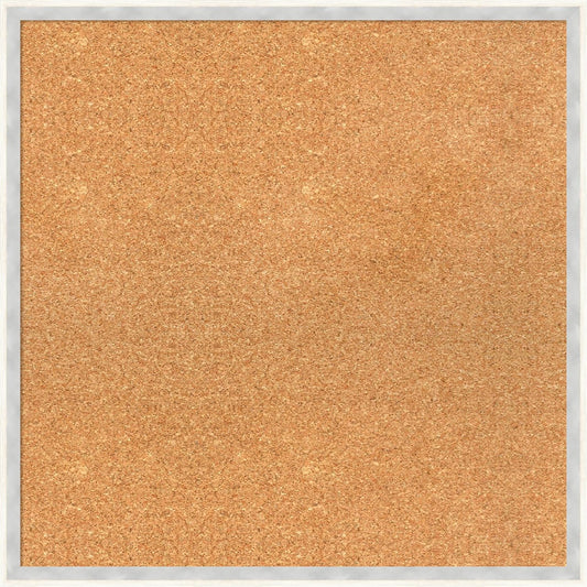 Amanti Art Natural Cork Board for Wall, 23x23 Vision Board with White Frame, Medium Corkboard Office Decor for Home Organization, Modern Corkboard Pinboard to Display Items for Home Organization in