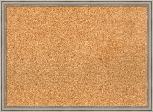 Amanti Art Natural Cork Board for Wall, 22x30 Vision Board with Silver Wood Frame, Medium Corkboard Office Decor for Home Organization, Casual Corkboard Pinboard to display items for home organization