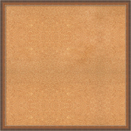 Amanti Art Natural Cork Board for Wall, 32x32 Vision Board with Bronze Frame, Large Corkboard Office Decor for Home Organization, Modern Corkboard Pinboard to Display Items for Home Organization in