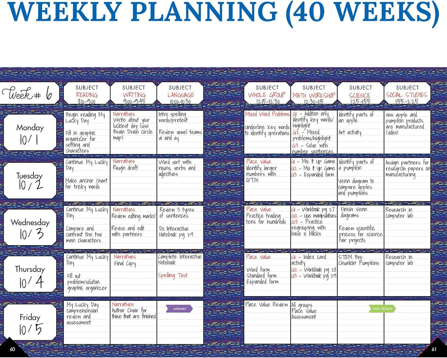 Carson Dellosa Sparkle and Shine Teacher Planner 2025-2026, Undated Holographic 8" x 11" Lesson Plan Book, Stickers, Class Schedule, Weekly Calendar School Supplies, Homeschool, Classroom Must Haves