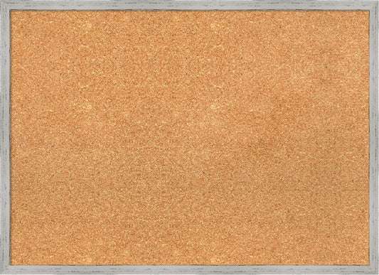 Amanti Art Natural Cork Board for Wall, 21x29 Vision Board with White Frame, Medium Corkboard Office Decor for Home Organization, Cottage Corkboard Pinboard to Display Items for Home Organization in