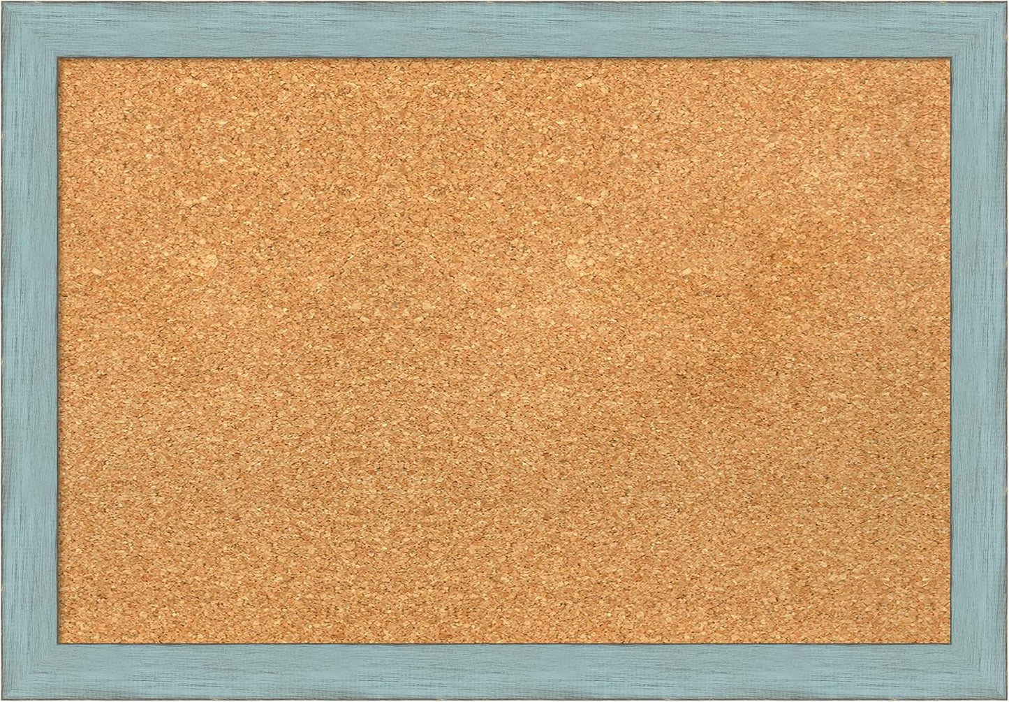 Amanti Art Natural Cork Board for Wall, 18x26 Vision Board with Blue Wood Frame, Medium Corkboard Office Decor for Home Organization, Rustic Farmhouse Corkboard Pinboard to display items for home