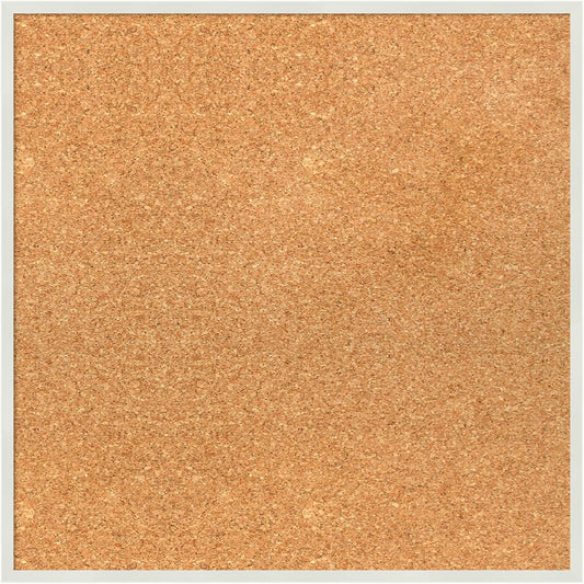 Amanti Art Natural Cork Board for Wall, 19x19 Vision Board with White Frame, Small Corkboard Office Decor for Home Organization, Modern Corkboard Pinboard to Display Items for Home Organization in