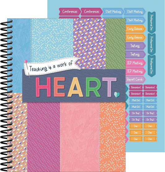 Carson Dellosa Crafty and Cool Teacher Planner 2025-2026, Undated 8" x 11" Lesson Plan Book With Stickers, Class Schedule, Weekly Calendar, Classroom Must Haves, Homeschool Essentials, School Supplies