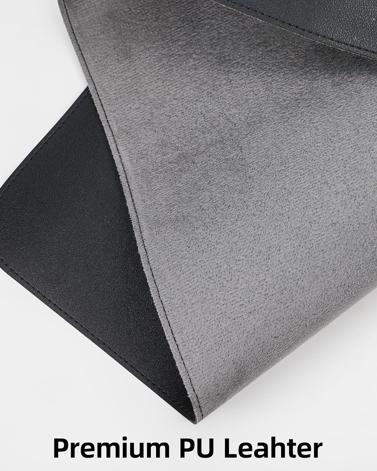 Desk Pad Mat 23.6"x13.7" - Waterproof Mouse Pad & Desk Protector, Non-Slip PU Leather for Gaming Keyboard/Mouse, Stitched Edge XL Office Desk Pad with Ergonomic Support(Black)