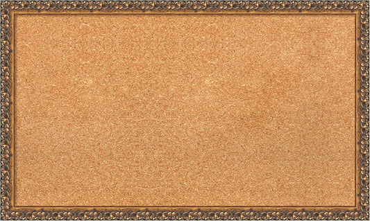Amanti Art Natural Cork Board for Wall, 18x30 Vision Board with Bronze Frame, Medium Corkboard Office Decor for Home Organization, Traditional Corkboard Pinboard to Display Items for Home
