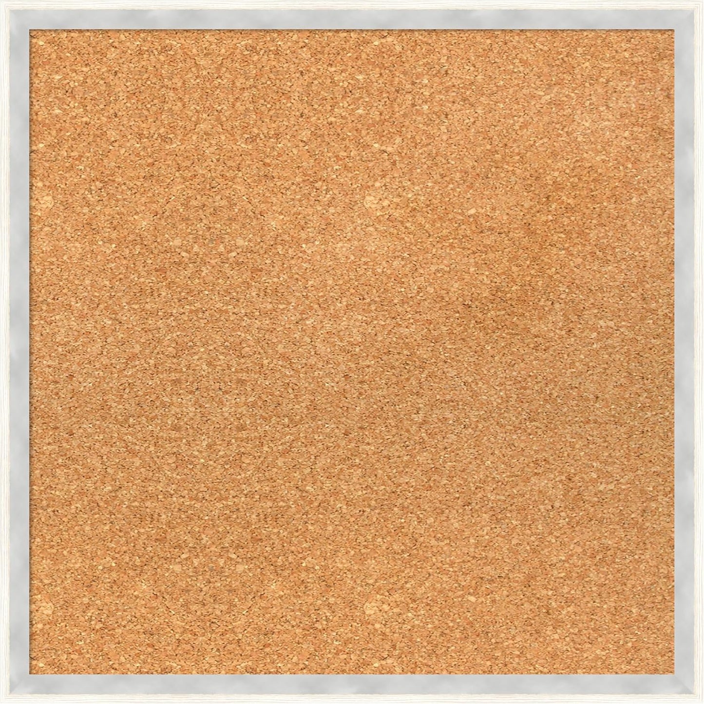 Amanti Art Natural Cork Board for Wall, 19x19 Vision Board with White Frame, Small Corkboard Office Decor for Home Organization, Modern Corkboard Pinboard to Display Items for Home Organization in