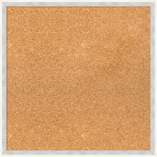 Amanti Art Natural Cork Board for Wall, 19x19 Vision Board with White Frame, Small Corkboard Office Decor for Home Organization, Modern Corkboard Pinboard to Display Items for Home Organization in