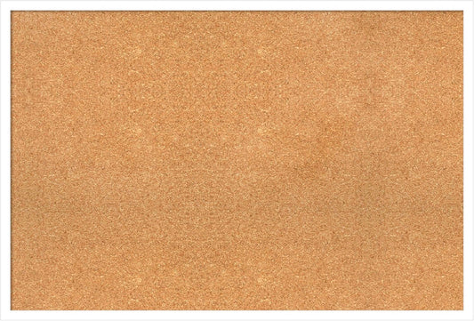 Amanti Art Natural Cork Board for Wall, 25x37 Vision Board with White Frame, Large Corkboard Office Decor for Home Organization, Modern Corkboard Pinboard to Display Items for Home Organization in