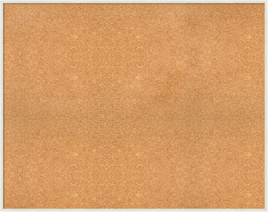 Amanti Art Natural Cork Board for Wall, 31x39 Vision Board with White Frame, X-Large Corkboard Office Decor for Home Organization, Modern Corkboard Pinboard to Display Items for Home Organization in