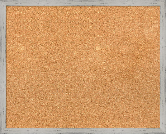 Amanti Art Natural Cork Board for Wall, 17x21 Vision Board with White Frame, Small Corkboard Office Decor for Home Organization, Cottage Corkboard Pinboard to Display Items for Home Organization in