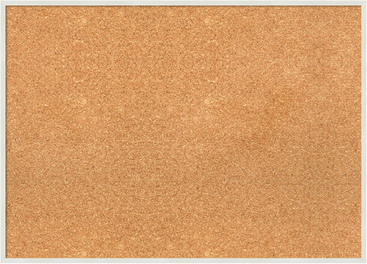 Amanti Art Natural Cork Board for Wall, 21x29 Vision Board with White Frame, Medium Corkboard Office Decor for Home Organization, Modern Corkboard Pinboard to Display Items for Home Organization in